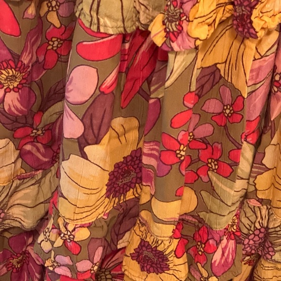 Nostalgia Ruffled Tiered Red and Yellow Maxi Dress - Picture 3 of 8